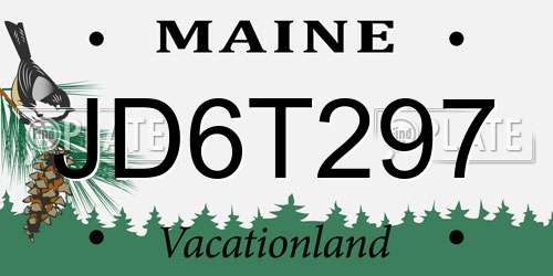 JD6T297 Maine License Plate