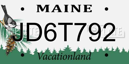 JD6T792 Maine License Plate
