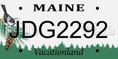 JDG2292 Maine License Plate