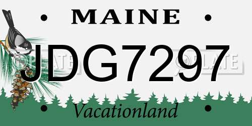 JDG7297 Maine License Plate