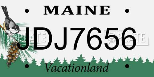 JDJ7656 Maine License Plate