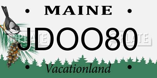 JDOO80 Maine License Plate