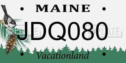 JDQ080 Maine License Plate