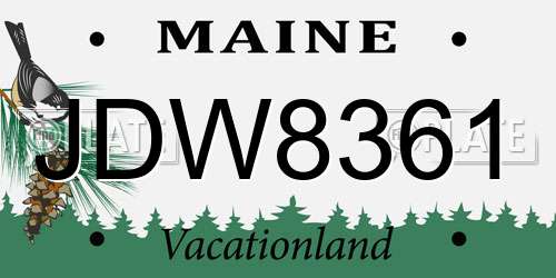 JDW8361 Maine License Plate