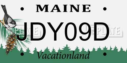JDY09D Maine License Plate
