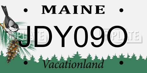 JDY09O Maine License Plate