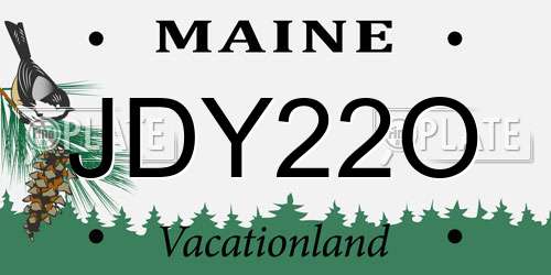 JDY22O Maine License Plate