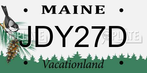 JDY27D Maine License Plate