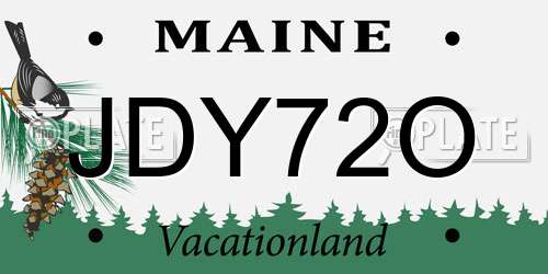 JDY72O Maine License Plate