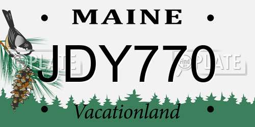 JDY770 Maine License Plate