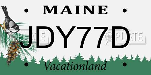 JDY77D Maine License Plate
