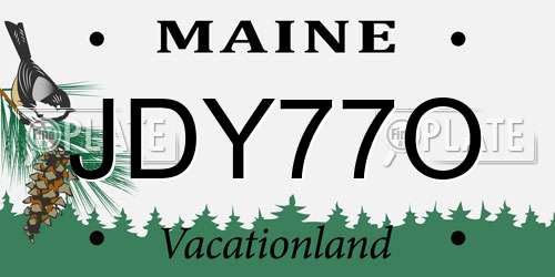 JDY77O Maine License Plate
