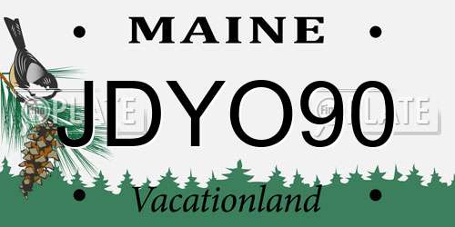 JDYO90 Maine License Plate
