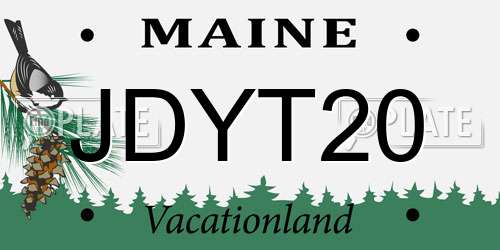 JDYT20 Maine License Plate