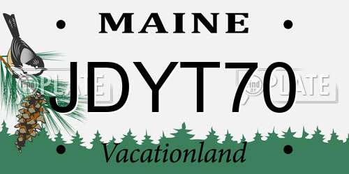 JDYT70 Maine License Plate