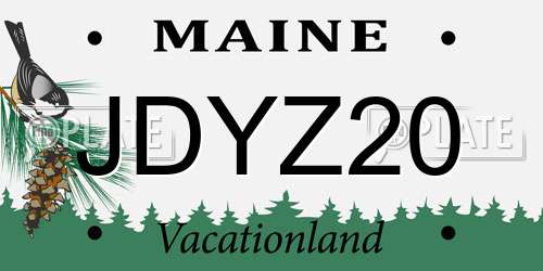 JDYZ20 Maine License Plate