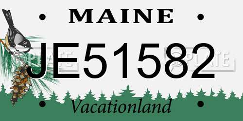 JE51582 Maine License Plate