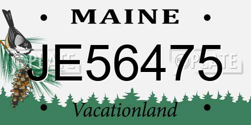 JE56475 Maine License Plate