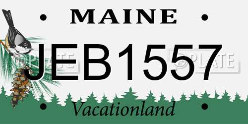 JEB1557 Maine License Plate