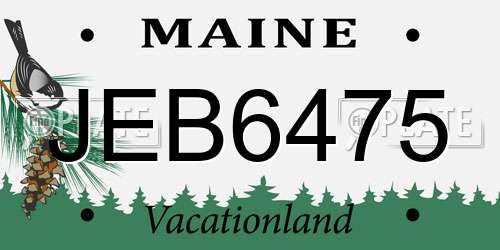 JEB6475 Maine License Plate