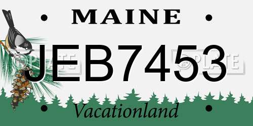 JEB7453 Maine License Plate
