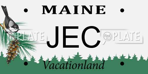 JEC Maine License Plate