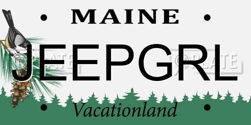 JEEPGRL Maine License Plate