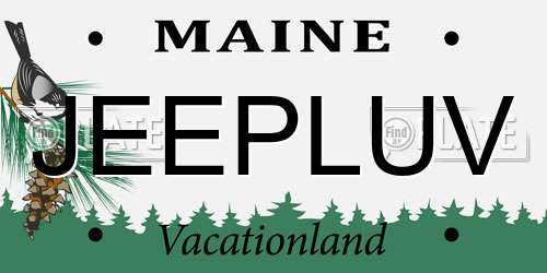 JEEPLUV Maine License Plate