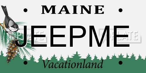 JEEPME Maine License Plate