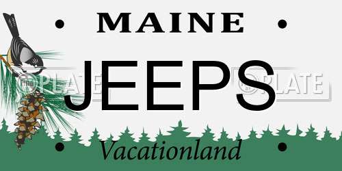 JEEPS Maine License Plate