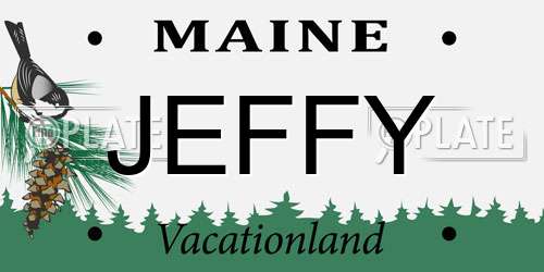 JEFFY Maine License Plate