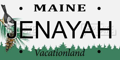 JENAYAH Maine License Plate