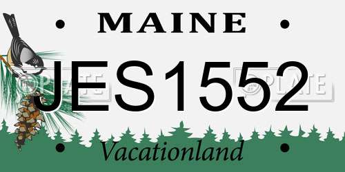 JES1552 Maine License Plate
