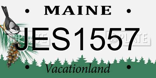 JES1557 Maine License Plate