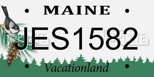 JES1582 Maine License Plate