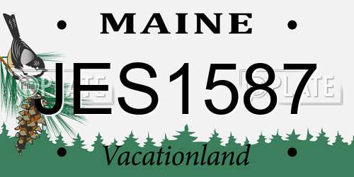 JES1587 Maine License Plate