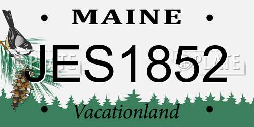 JES1852 Maine License Plate