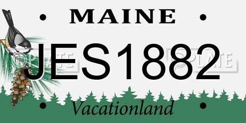 JES1882 Maine License Plate
