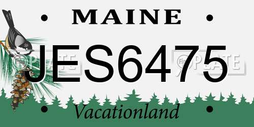 JES6475 Maine License Plate