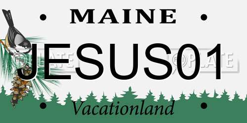 JESUS01 Maine License Plate