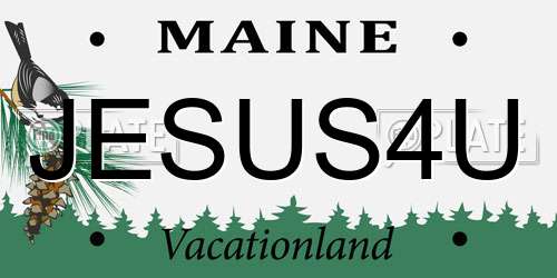 JESUS4U Maine License Plate