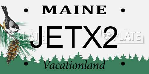 JETX2 Maine License Plate