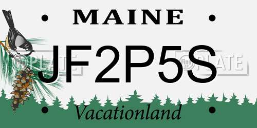 JF2P5S Maine License Plate