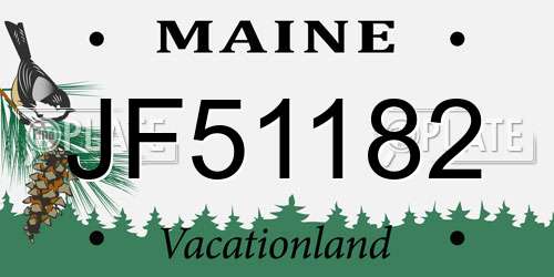 JF51182 Maine License Plate