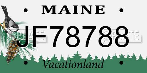 JF78788 Maine License Plate
