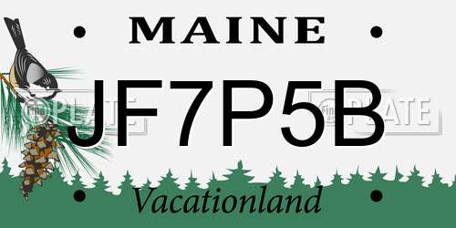 JF7P5B Maine License Plate