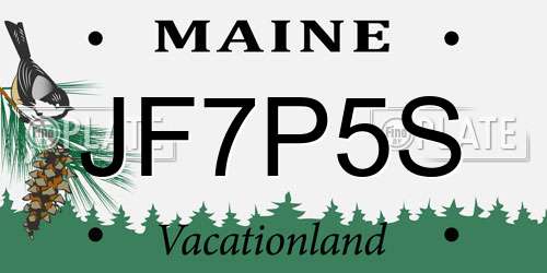 JF7P5S Maine License Plate