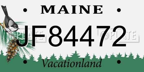 JF84472 Maine License Plate