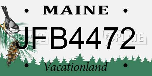 JFB4472 Maine License Plate