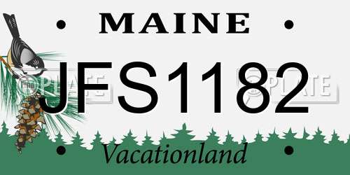 JFS1182 Maine License Plate